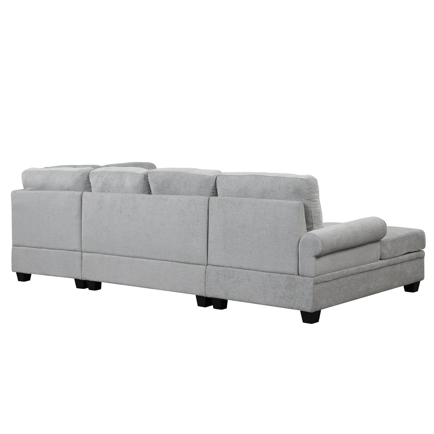 Aisha Modern U-Shaped Corner Sectional Sofa - Gray