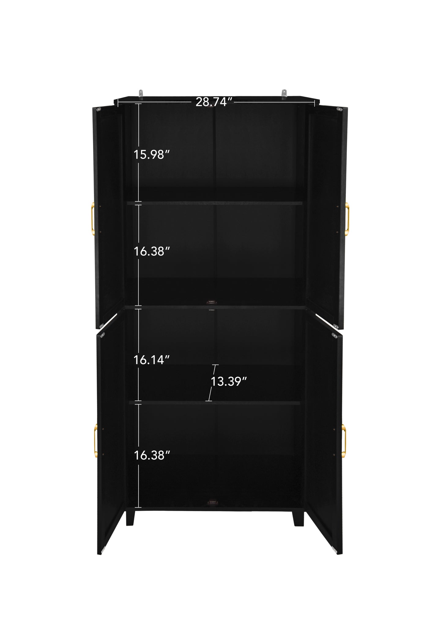 Acuna 4 Door Storage Cabinet - Black