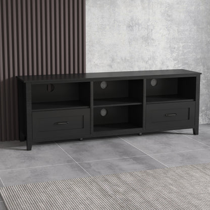 Sydney 70 Inches TV Stand with 2 Drawers - Black