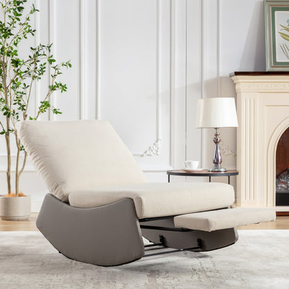 Stella Modern Rocking Chair Recliner - Gray+Beige