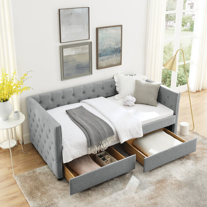 Teza Twin Size Daybed with Drawers - Gray