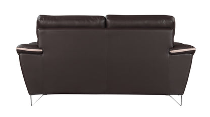 Eden Genuine Leather Loveseat - Brown