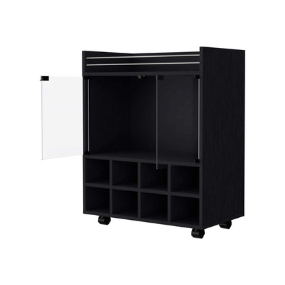 Fraser Bar Cabinet With Racks - Black