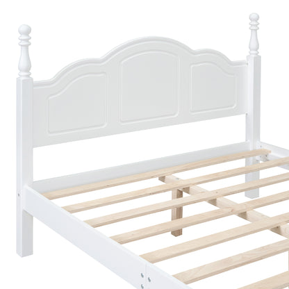 Quarto Full Size Wood Platform Bed Frame - White