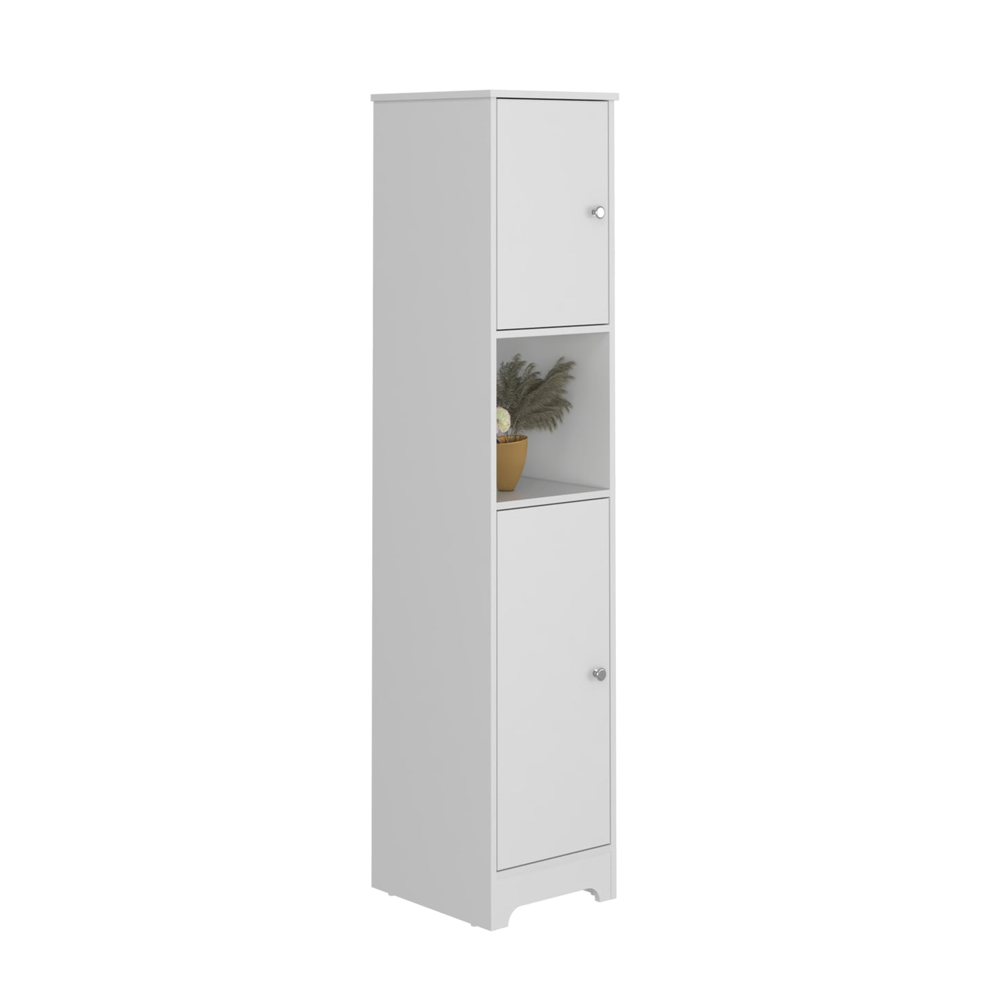 Orion Linen Cabinet  Four Interior Shelves - White