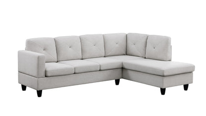 Santiago Sectional Sofa with Right Facing Chaise -  Light Gray