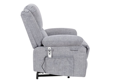 Solace Electric Power Recliner Chair with Massage and Heatin - Light Grey