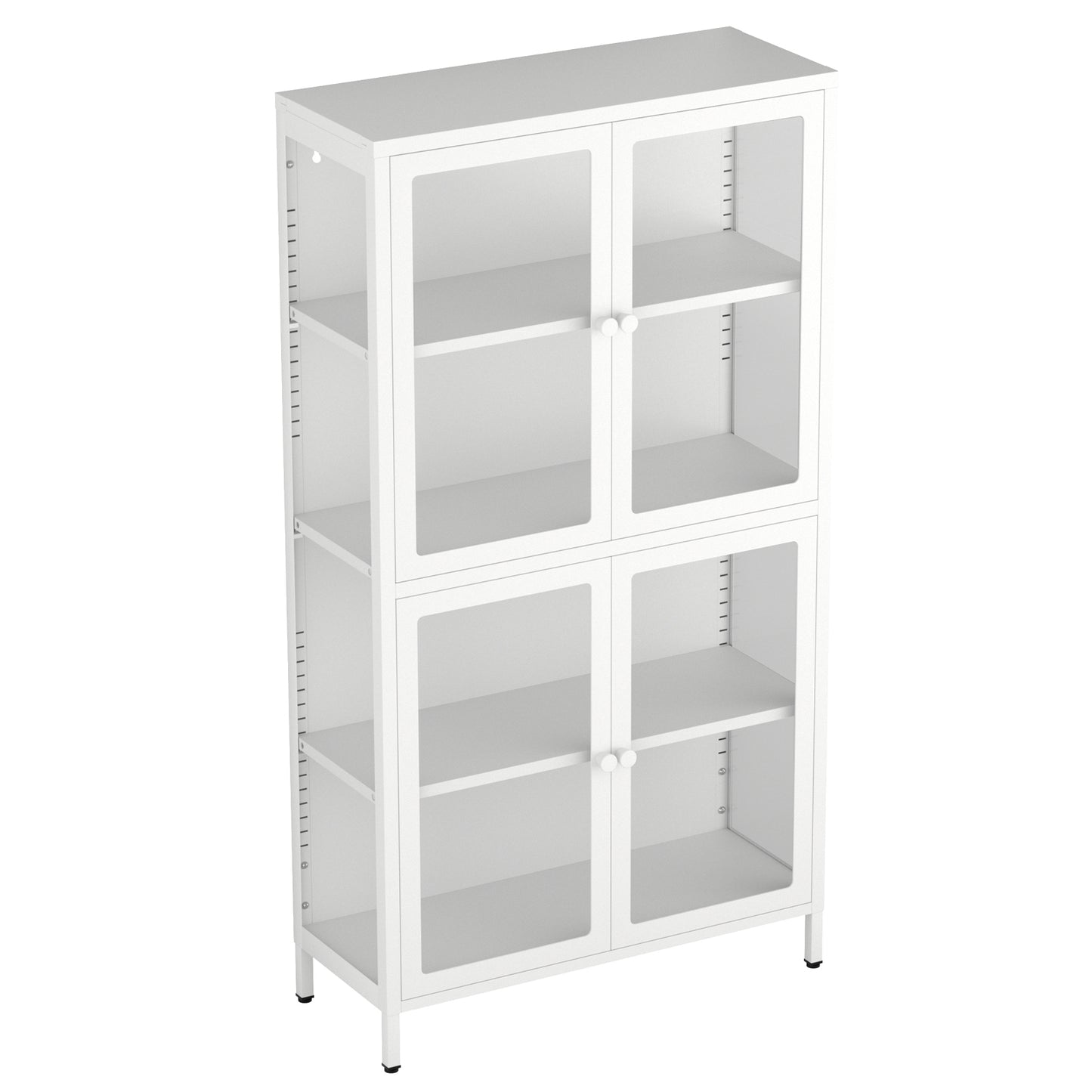 Hart Four Glass Door Storage Cabinet - White