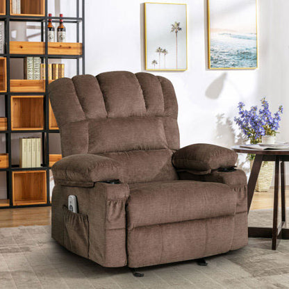 Ramos Recliner Chair Massage Heating sofa with USB - Brown