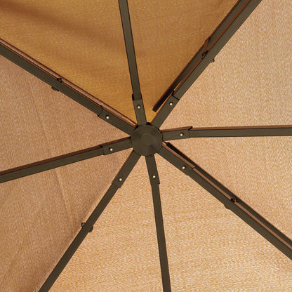 Caruso 10 x 10 ft  Gazebo Canopy Shelter  with Double Vented Roof - Brown