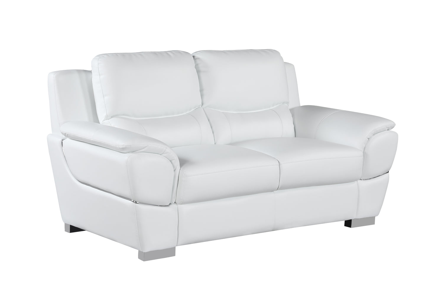 Harvey Genuine Leather Loveseat - White