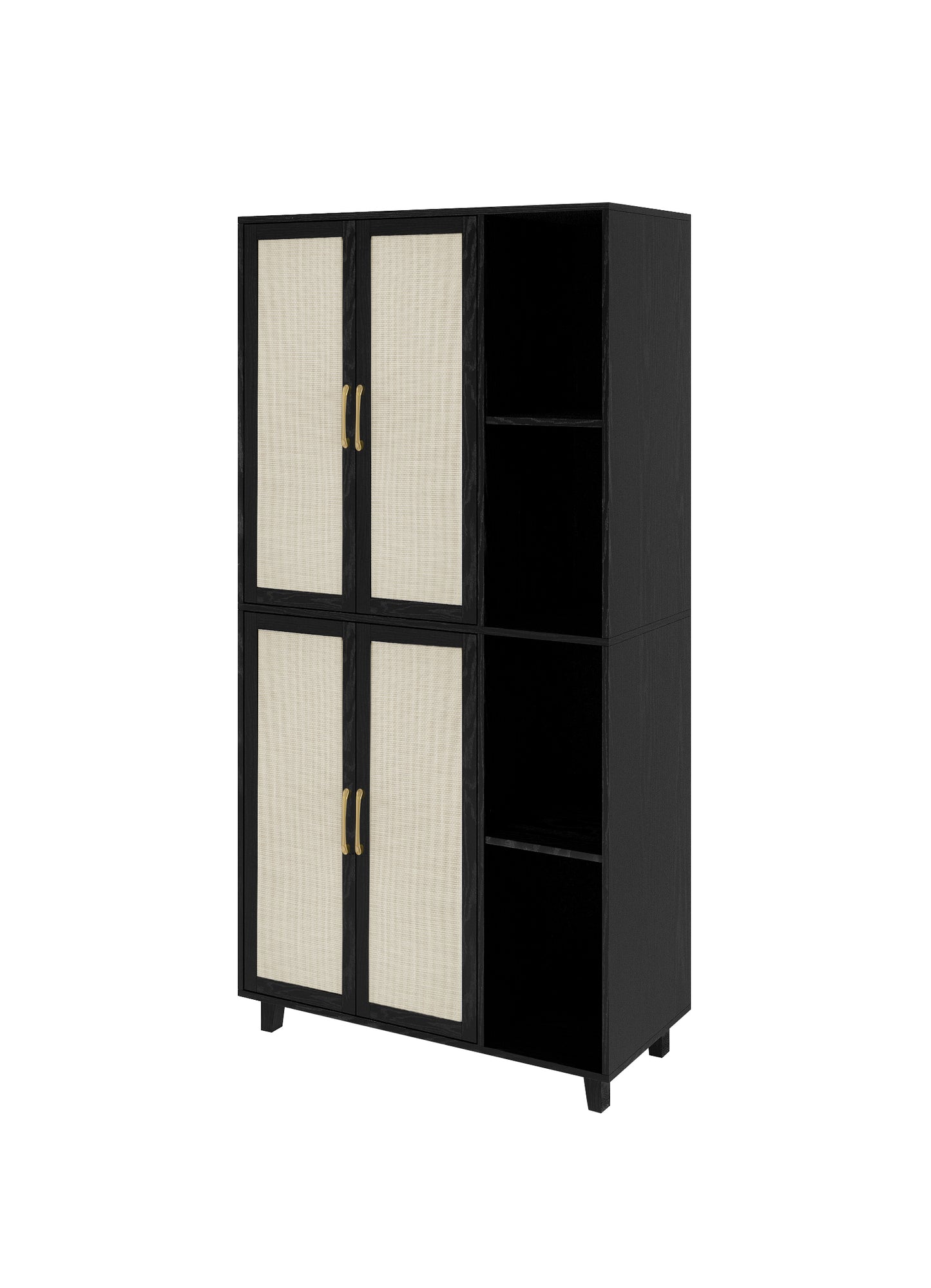 Acuna II 4 Door Storage Cabinet - Black