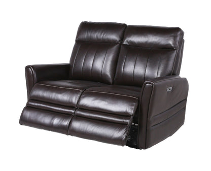 Logan Top-Grain Leather Motion Loveseat - Brown