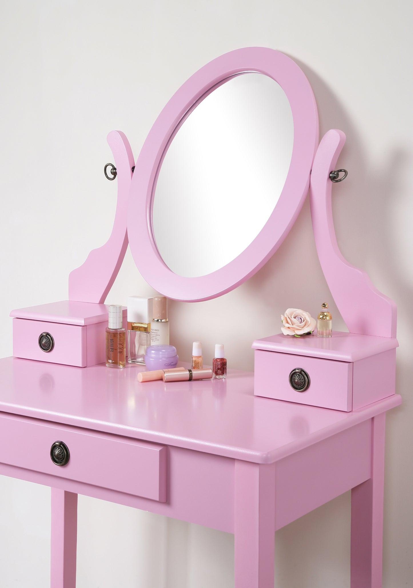 Moniya Makeup Vanity Table and Stool Set - Pink