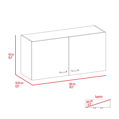 Brookeline Rectangle 2-Door Wall Cabinet - Gray