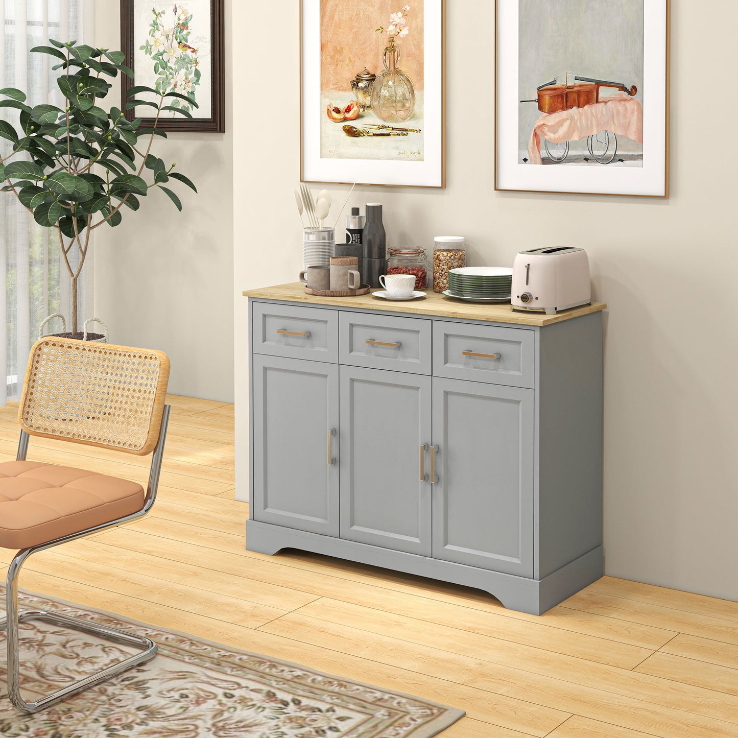 Kiser Sideboard Buffet Cabinet - Gray