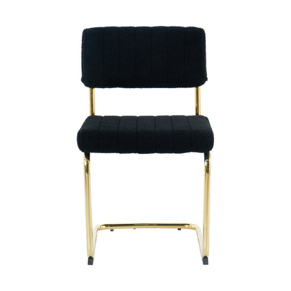 Ezell Dining Chairs with Gold Metal Leg (Set of 4) - Black