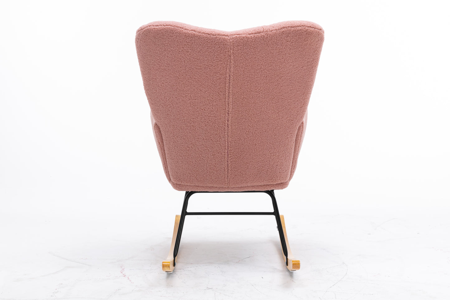 Noble Wool Fabric Upholstered Rocking Chair - Pink