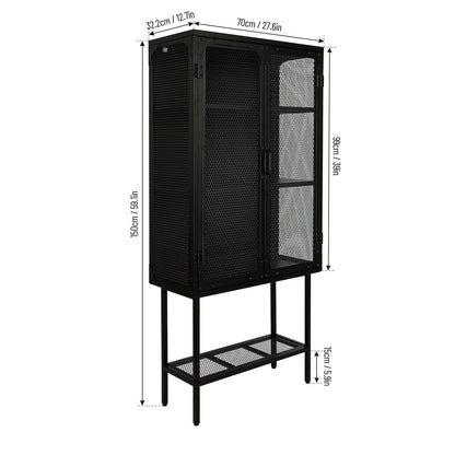 Laso II Mesh Door Cabinet - Black