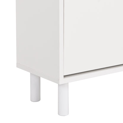 Bio Shoe Cabinet with 3 Flip Drawers - White