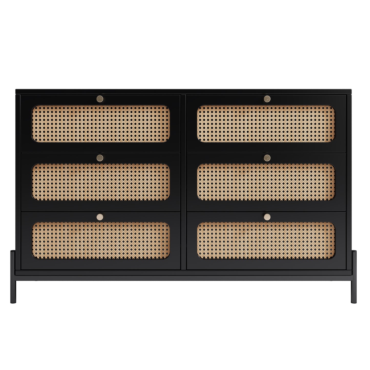 Priya Rattan Storage Cabinet - Black