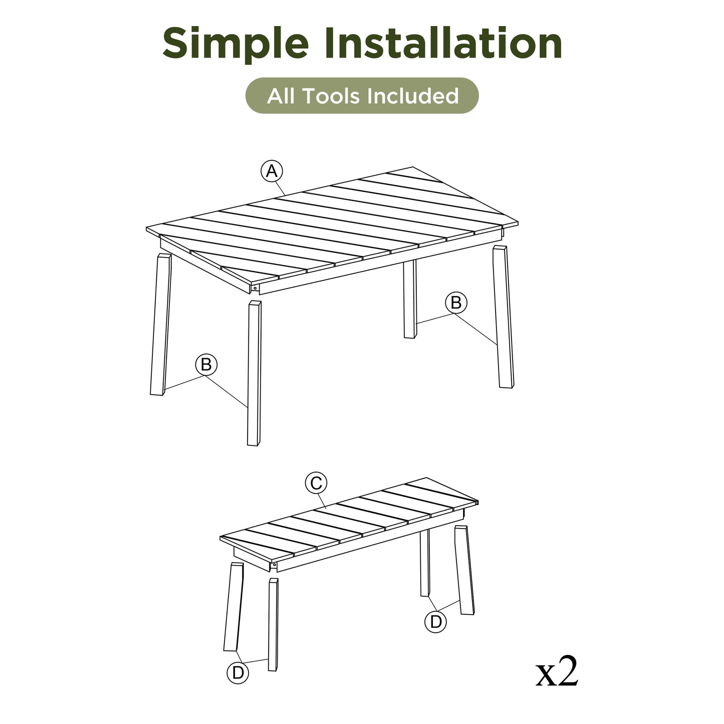 Shila 3 Pc Acacia Wood Table Bench Dining Set