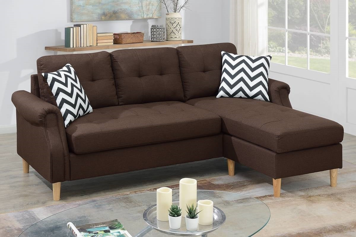 Carmen Corner Reversible Sectional Sofa - Coffee