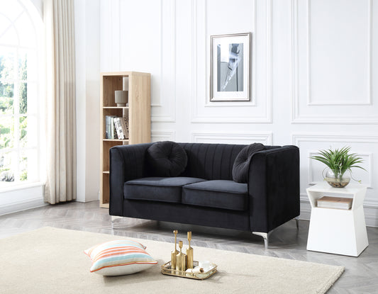 Enzo II Sloped Arm Loveseat - Black