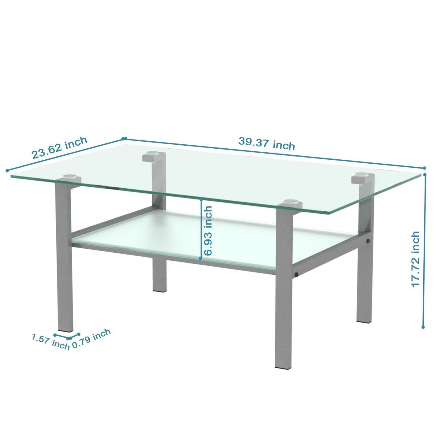 Kaya Glass Top Coffee Table - Grey