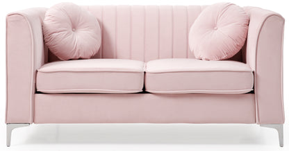 Enzo II Sloped Arm Loveseat - Pink