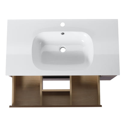 Wall Mounting Bathroom Vanity With Gel Sink