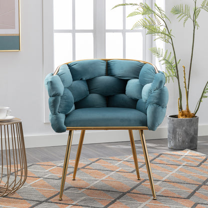 Luna Luxury Modern Velvet Chair - Blue