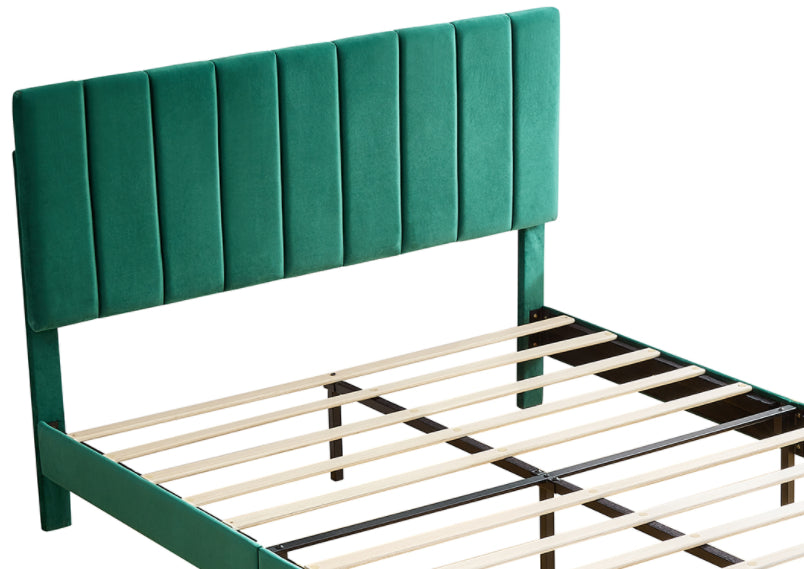 Jay Queen Size Platform Bed Frame - Green