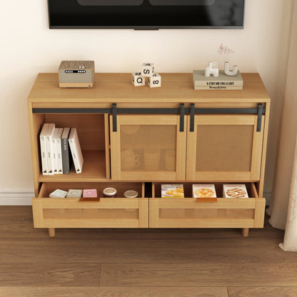 Sliding Barn Door Storage Cabinet - Wood