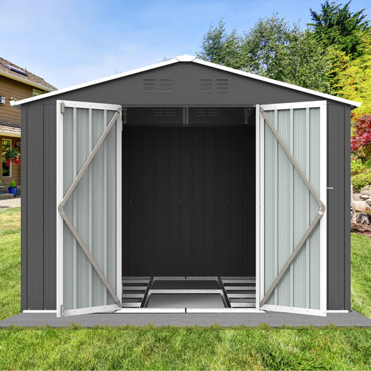 Homer 6 X 8 ft Metal Garden Sheds Outdoor Storage - Gray