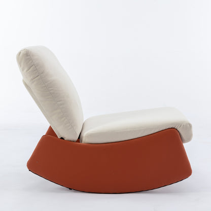 Stella Modern Rocking Chair Recliner - Orange+Beige