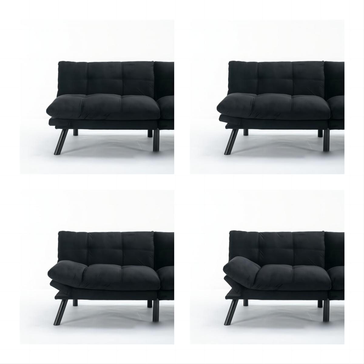 Vega Convertible Folding Modern Sofa Bed - Black