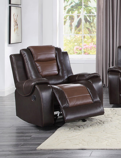 Avalos Luxury  Two-Tone Chair Glider Reclining - Brown