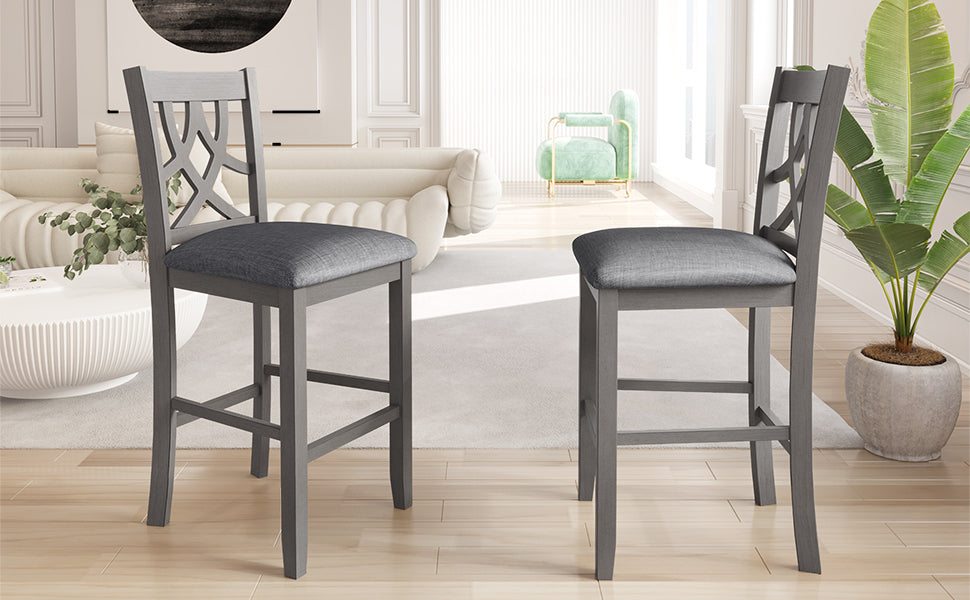 Aisha Counter Height Kitchen Dining Chairs (Set of 2) - Gray