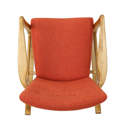 Shania Solid Wood Rocking Chair - Orange