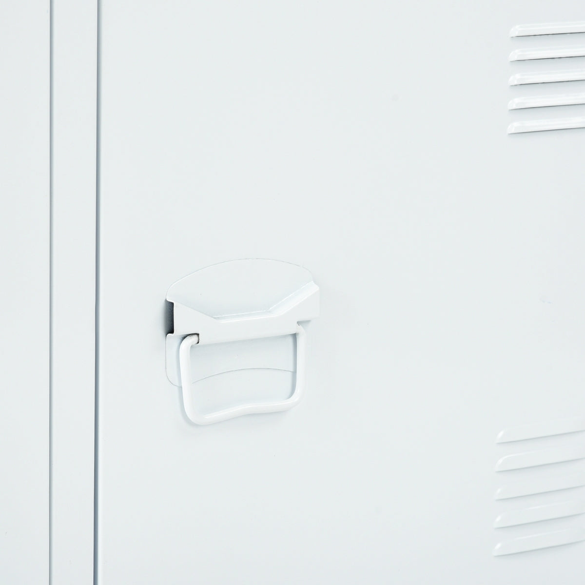 Industrial Metal Side Panel Storage Cabinet - White