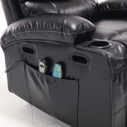 Elias Large Power Lift Recliner Chair with Massage - Black