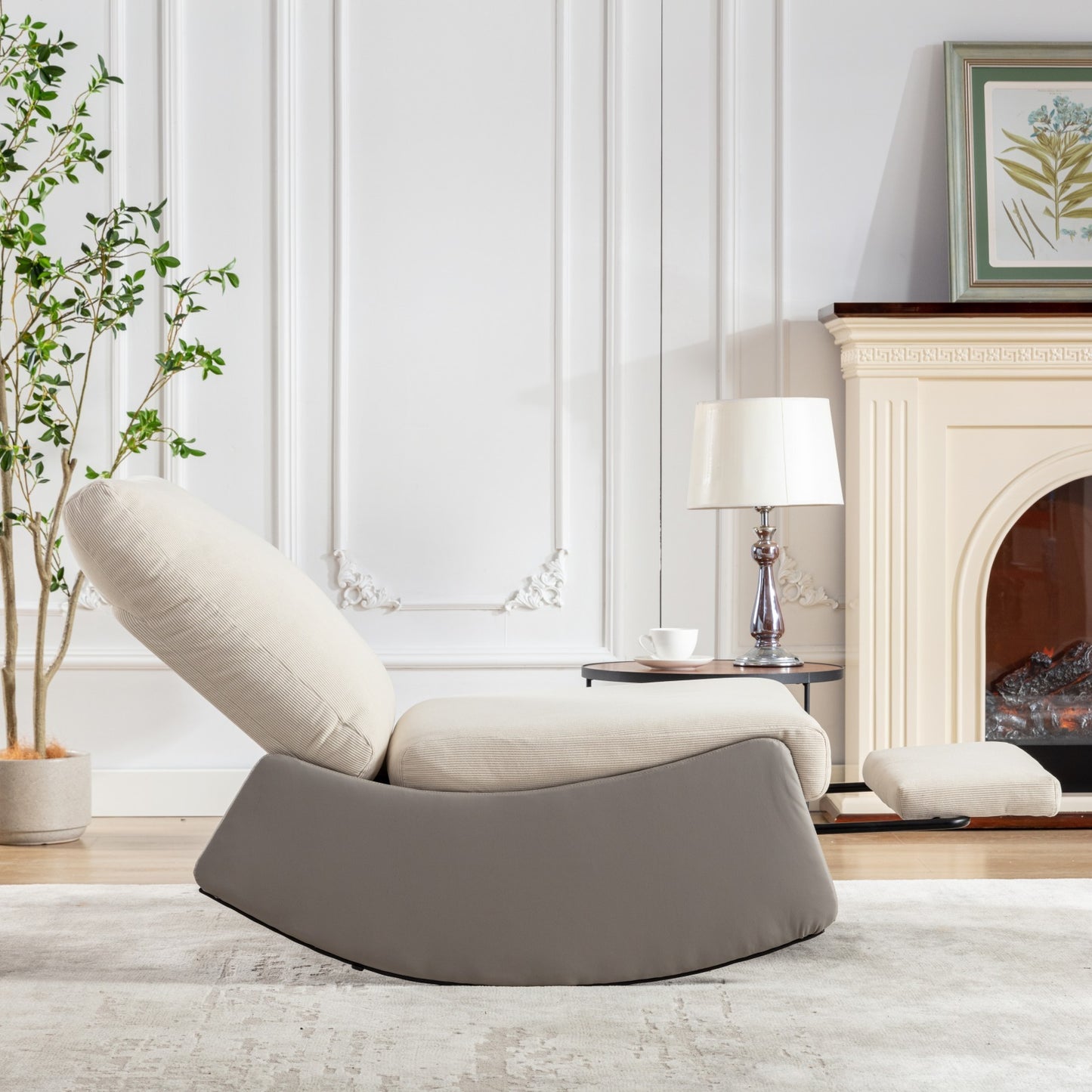 Stella Modern Rocking Chair Recliner - Gray+Beige