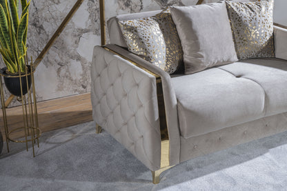 Francis Modern Style Loveseat - Taupe