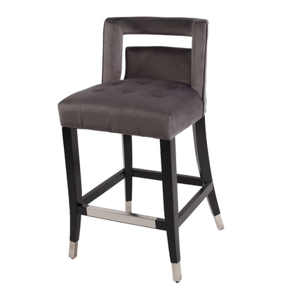 Xavier Suede Velvet Counter Height Stools - Grey Set of 2