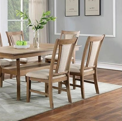 Tricia Wooden Dining Chair (Set of 2) - Natural+Beige