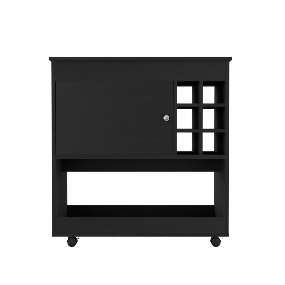 Deon Bar Cabinet With Wheels - Black