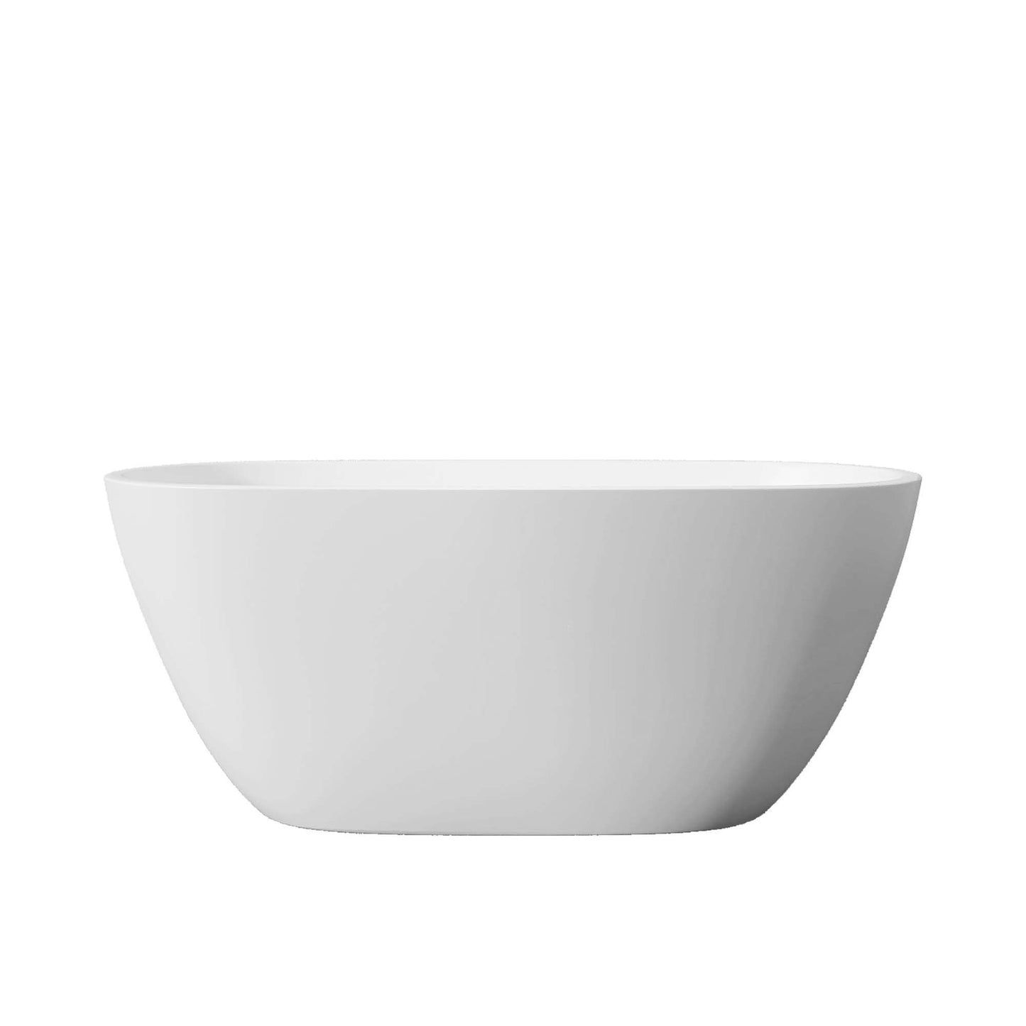 Hana 65" Oval Shape  Acrylic Freestanding  Soaking Bathtub - Matte White