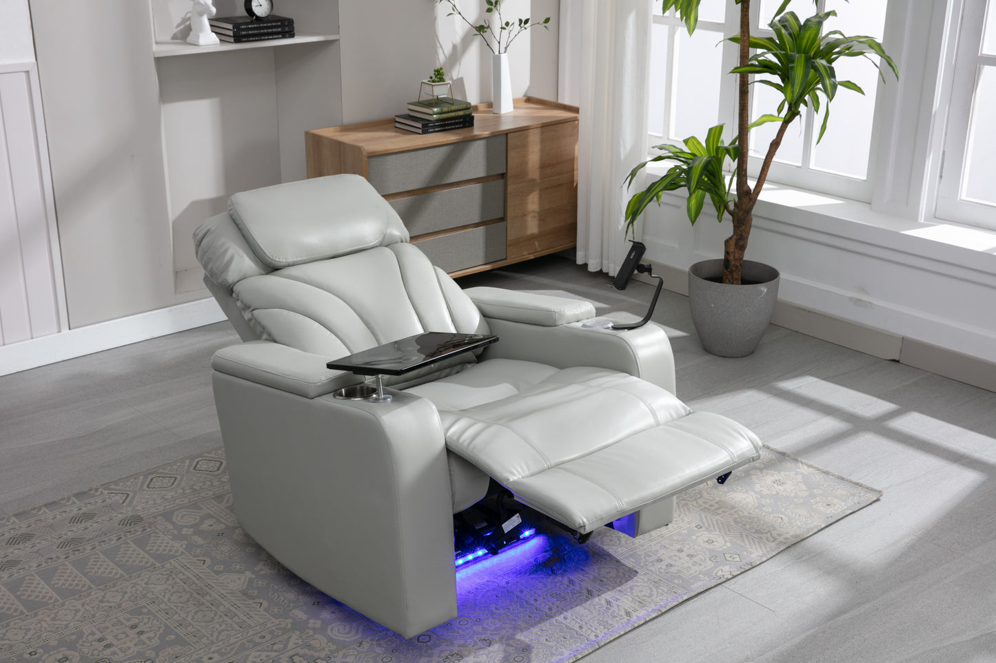 Orbit Power Motion Recliner - Light  Grey