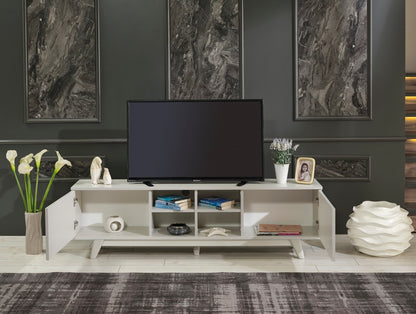 Lina Mid Century Modern TV Stand - Grey